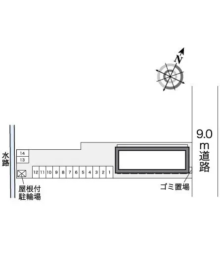 ★手数料０円★角田市角田字町　月極駐車場（LP）